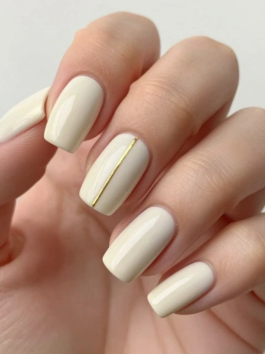 Minimalist Cloud Dancer Nail Art