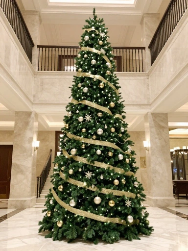 Decorating a Large Christmas Tree with Classic Style