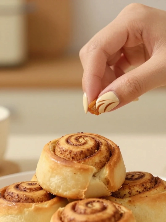 12. Cinnamon Swirl Nails for Cute Autumn Nail Art