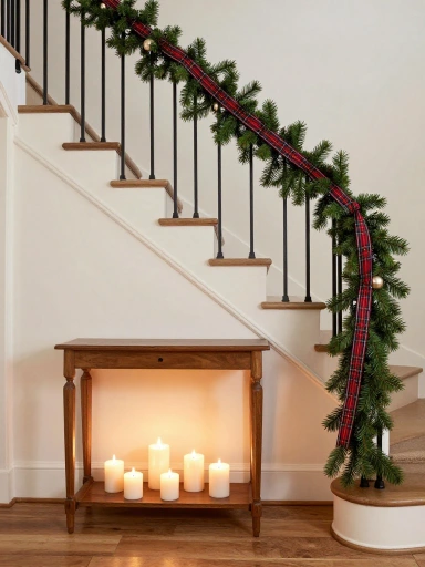Elegant Christmas Entryway and Staircase Ideas