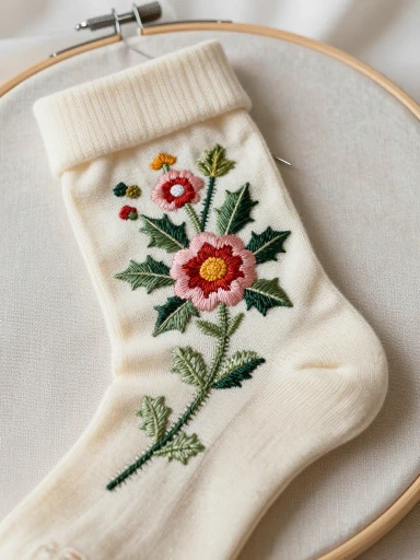 Embroidered Christmas Stockings for a Timeless Look