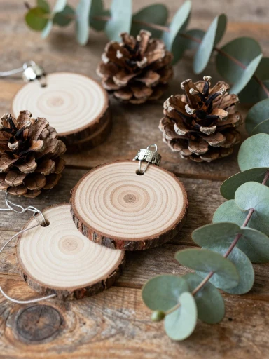 Decorating with Natural Wood, Pinecones, and Greenery
