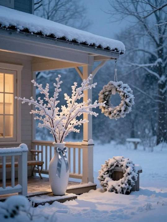 Snowy Winter Porch Decor for a Magical Look