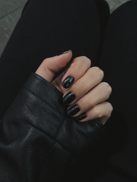 Dark and Moody Sparkly Winter Nail Designs