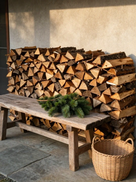 Winter Porch Ideas with Wood and Natural Elements