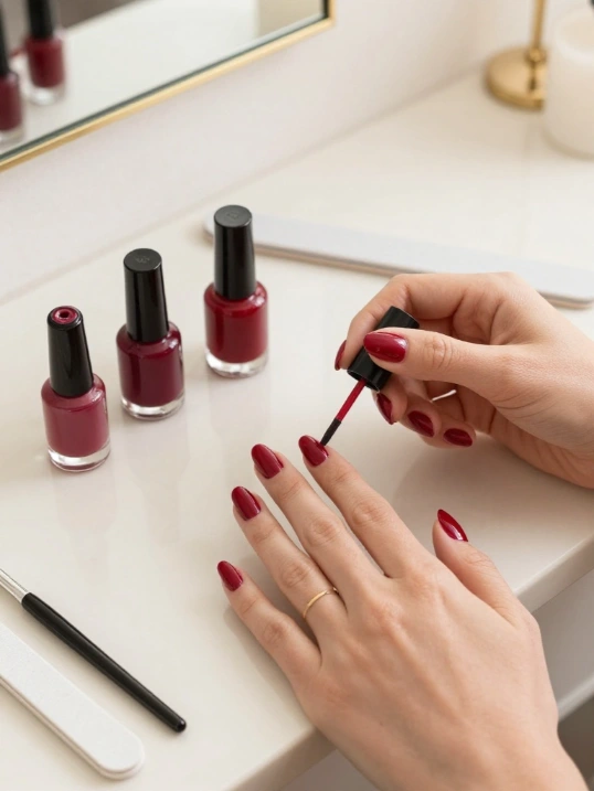 How to Recreate Cherry Red Nails at Home