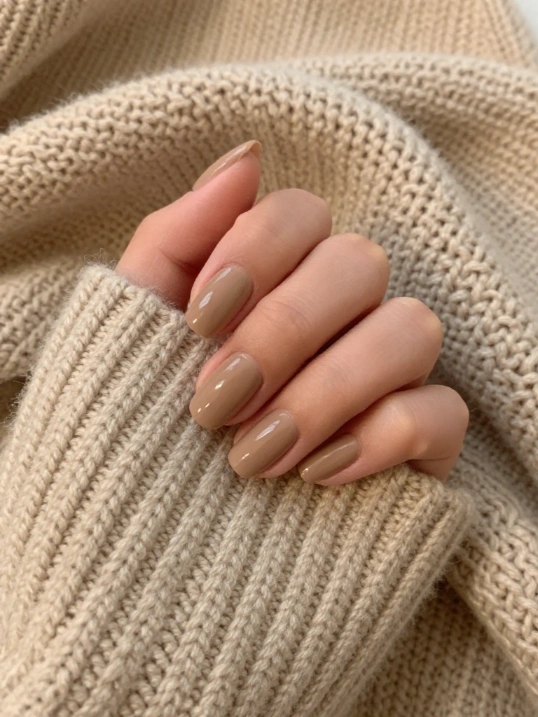 22. Cappuccino Nails for Warm Neutral Elegance