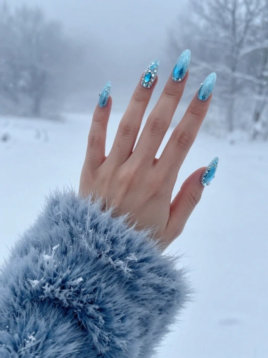 Sparkly Snow Queen Nail Ideas