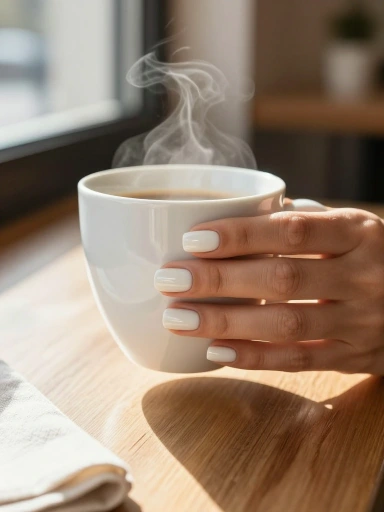 Classic Cloud Dancer Nails for an Effortless Look