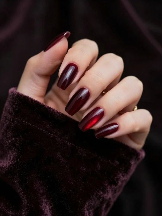 Wine and Burgundy Vampy Nails