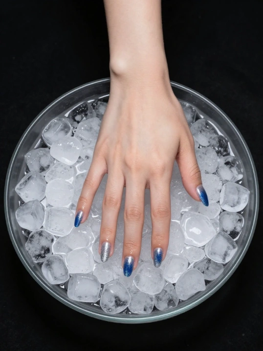 Icy Blue and Silver Winter Nail Designs