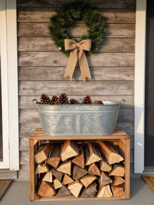Rustic Farmhouse Winter Porch Decorating Ideas