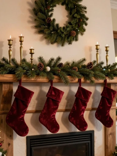 Styling a Beautiful Burgundy Christmas Mantel