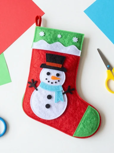 Felt Christmas Stockings with Cute Holiday Details