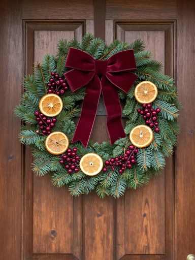 Front Door Wreath Ideas in Rich Holiday Tones