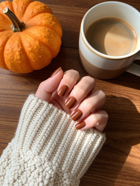 Brown Fall Nails for October