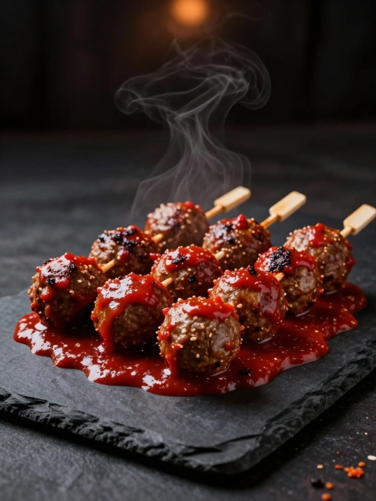 Halloween Meatball Appetizers