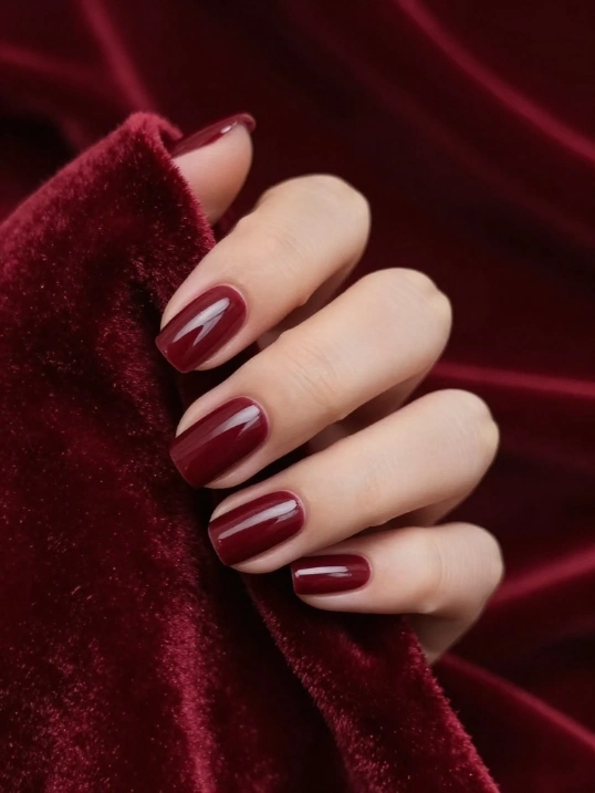 Burgundy October Nail Ideas