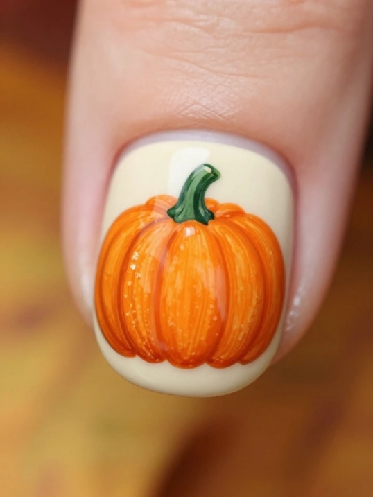 Pumpkin Nail Art for October
