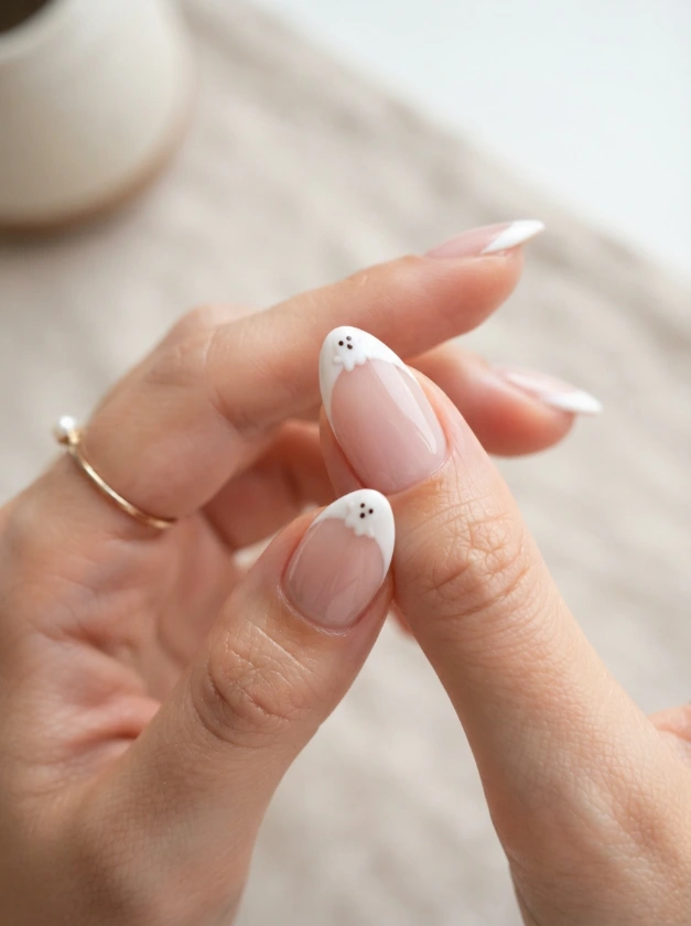 Halloween Ghost French Tips