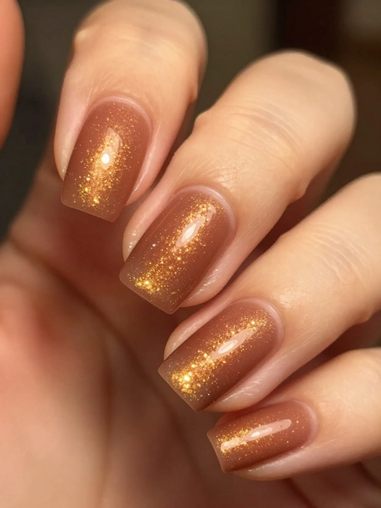 Glitter Fall Nails for October