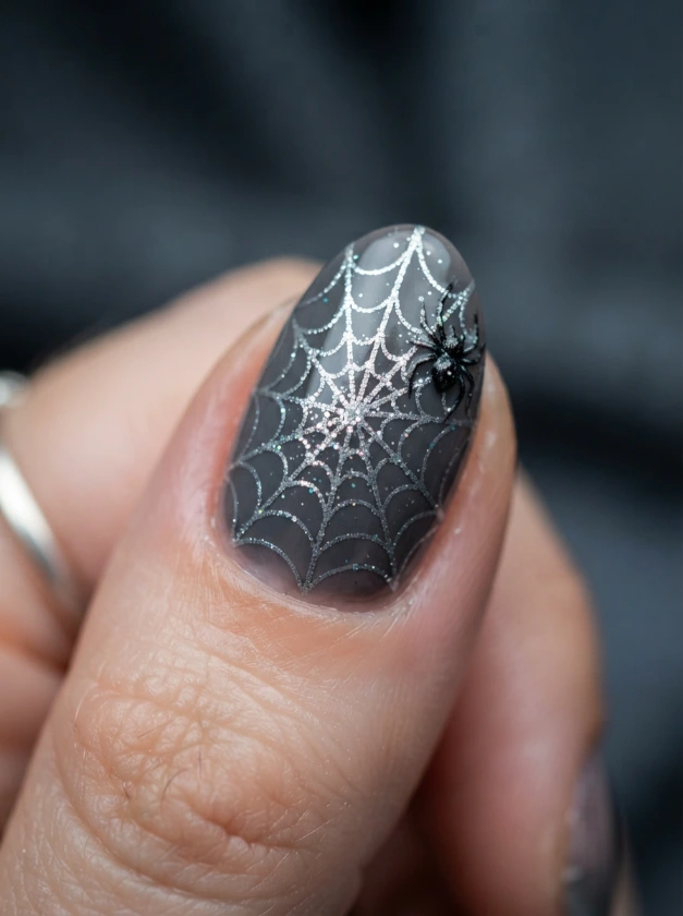 Cute Spider Web Nail Ideas