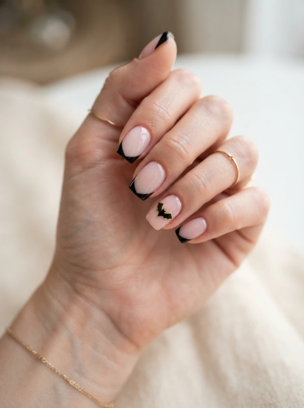 Halloween French Tip Nails